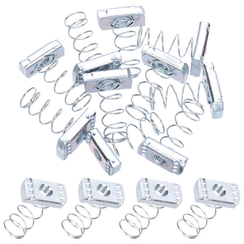 Tanstic 10Pcs 3/8”-8 Strut Channel Nuts Strut Channel Spring Nut Spring Nuts for Use with Strut Channel - Image 1